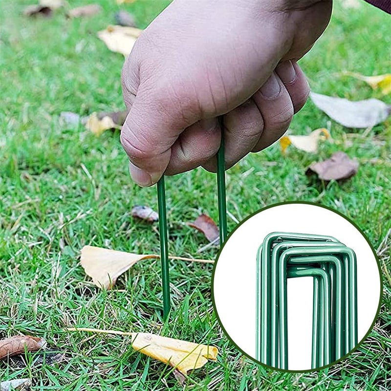 حديقة حصص الأرض ستابلز المشهد تأمين مرساة أوتاد البستنة دبابيس المسامير لحديقة مزرعة الأعشاب حاجز العشب النسيج 10 قطعة - Image 3